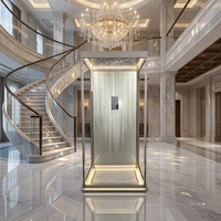 Cabine de Elevador de Metal com Acabamento Fosco para Interiores de Vilas Privadas, Elevador Residencial com Design Moderno e Luxuoso