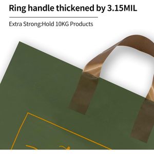 Bolsas de agradecimiento de 15 pulgadas en plástico verde, bolsas de compras con asas para pequeños negocios, boutique, bolsas desechables de BOPP/Opp. - Product Image 6