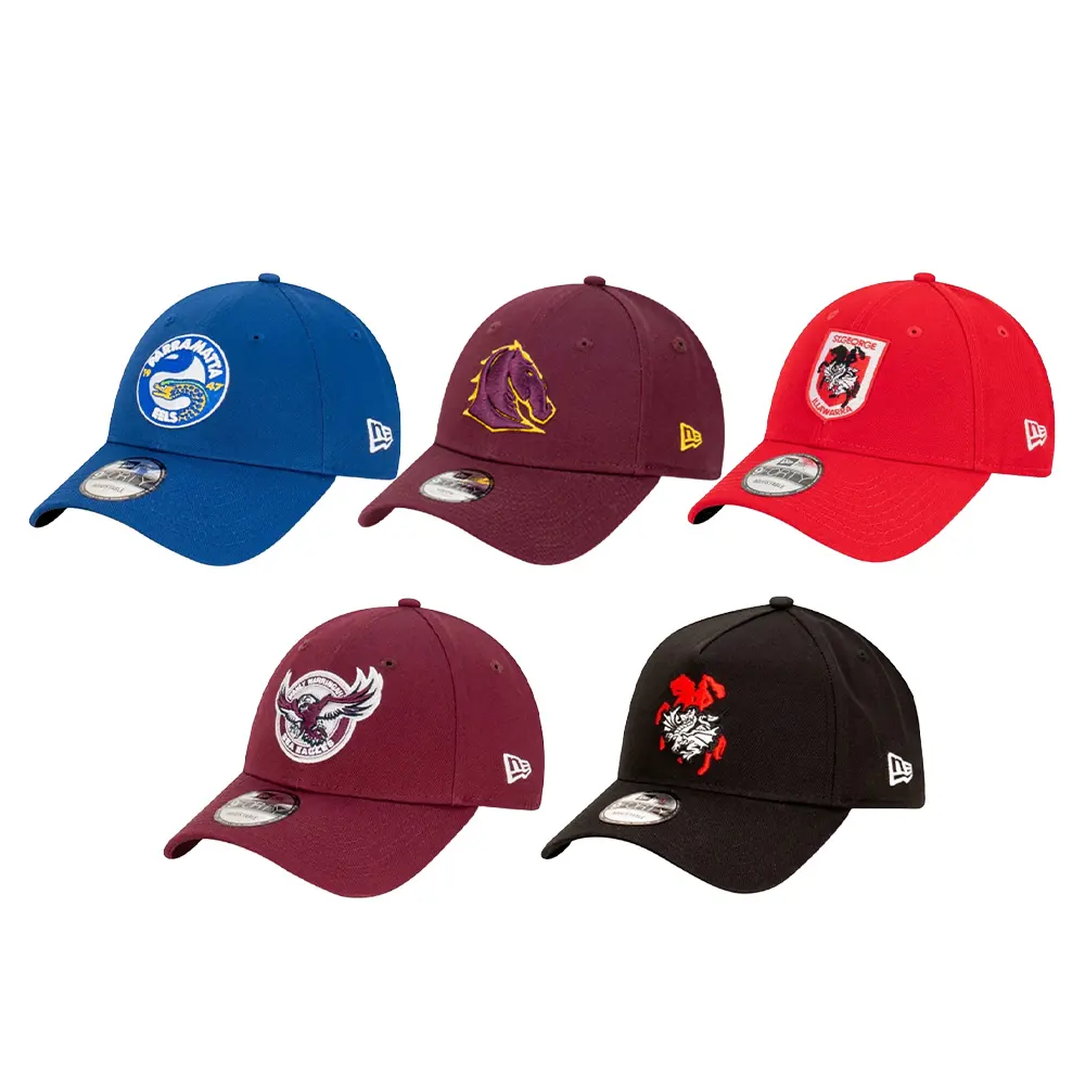 Vente en gros Prix en vrac Coton Broderie Logo Hommes Australie Nrl League Rugby Team Sport Casquettes avec seaux