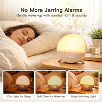 Réveil lumineux HiFiD Natural Sunrise avec machine à bruit blanc pour les dormeurs profondément endormis |   Machine de sommeil contrôlée par application intelligente