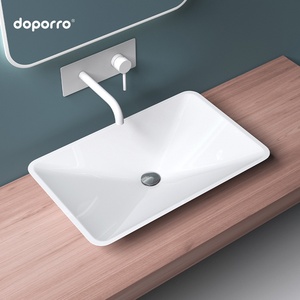 Lavabo <span class=keywords><strong>double</strong></span> intégré en pierre artificielle Doporro allemande, style minimaliste moderne, finition brillante/mate, <span class=keywords><strong>blanc</strong></span>, grande taille - Product Image 3