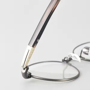 New KS-144 Round Frame Pure Titanium Acetate Retro Literary And Fashionable Myopia Glasses Frame