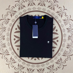 T-shirt à manches courtes col rond brodé, coupe ajustée, 100 % coton, respirant et confortable, pour hommes et femmes, vente en gros de haute qualité - Product Image 3