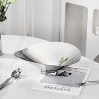 304 RVS Scandinavische Minimalistische Fruitplateau Collectie Grote Capaciteit Moderne Decoratieve Schalen Stijlvolle Woonkamer Opbergers