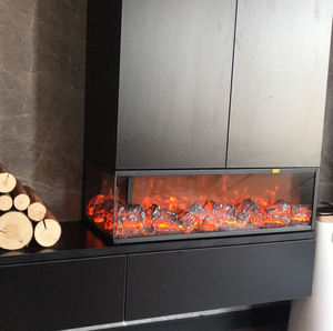 Chimenea Eléctrica Decorativa de Pared con Espejo, Llama LED 3D y Lecho de <span class=keywords><strong>Brasas</strong></span> para Habitación - Product Image 2