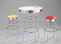 Ensemble moderne table et chaises de bar haut Mobilier en métal design pour cuisine Hôtel Salle de sport Entrée Cave à vin Hôpital ou villa