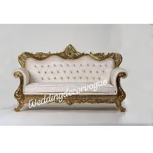 Pemasok India kayu antik putih bagian sofa mebel sofa sofa ruang tamu santai set sofa rotan untuk dijual