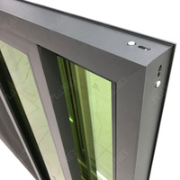 Ventana Corredera de Aluminio con Marco Delgado, Ventana de Privacidad con Vidrio Tintado para Viviendas Residenciales