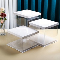 Boîte à Gâteau d'Anniversaire Cadeau Haute Qualité 12 Pouces en PET Transparent, Boîtes Claires en Plastique PVC pour Emballage de Gâteau