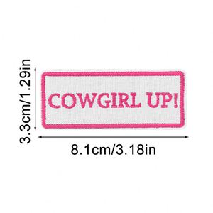 Patch brodé thermocollant rose 'Cowgirl' avec le message 'Faith Stay Strong' pour la décoration de chapeaux, vêtements et sacs - Product Image 4
