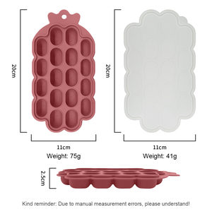 Bac à glaçons pour bébé en silicone de qualité alimentaire non toxique, bonne adhérence, pliable, grande taille, 16 cavités carrées, logo personnalisé 9 - Product Image 2