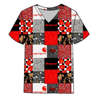 T-shirt décontracté pour homme à manches courtes, col en V, coupe régulière, respirant, imprimé numérique à texture de bambou, vente en gros été 2025