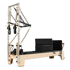 Équipement d'entraînement de yoga en bois maison réformateur de Pilates avec tour, lit demi-trapèze à pied réglable pour <span class=keywords><strong>machine</strong></span> de studio - Product Image 3