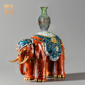Copper Art Workshop Auspicious <b>Elephant</b> Bronze Craft Feng Shui <b>Decoration</b> For Living Room And Hotel Lobby - Product Image 5