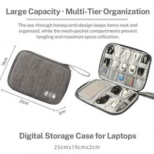 Sac Organisateur Numérique Portable en Tissu Oxford, Pochette de Rangement de Voyage pour Câble de Chargeur, Écouteurs, Batterie Externe, Clé USB - Product Image 2
