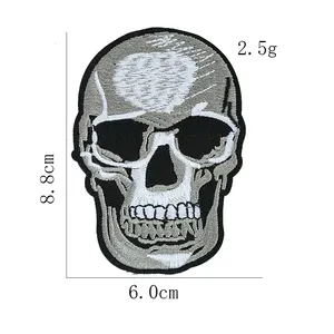 Punk Style Creative Personality Skull Embroidery Patch European And American Rock Cloth Stick With Glue Clothing Accessories