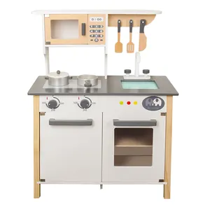 Hot Selling Simulation Kitchen Kid Cooking Toy Wooden Kitchen Toy Set For Children