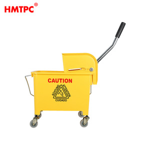 HMTPC 18L Mop Bucket Cart With 4 <b>Wheels</b> <b>Plastic</b> Dewatering Cart For Household And Commercial Cleaning - Product Image 5