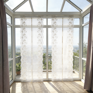 <span class=keywords><strong>Tende</strong></span> Oscuranti Ricamate, <span class=keywords><strong>Tende</strong></span> Velate Floreali con Laccetti, <span class=keywords><strong>Tende</strong></span> Romane a Balze per Finestre di Cucina, Balcone, Caffetteria - Product Image 2