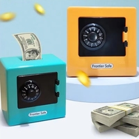 Mini tirelire bancaire rétro ATM avec mot de passe rotatif, coffre-fort pour espèces et pièces, dépôt automatique de billets, cadeau de Noël