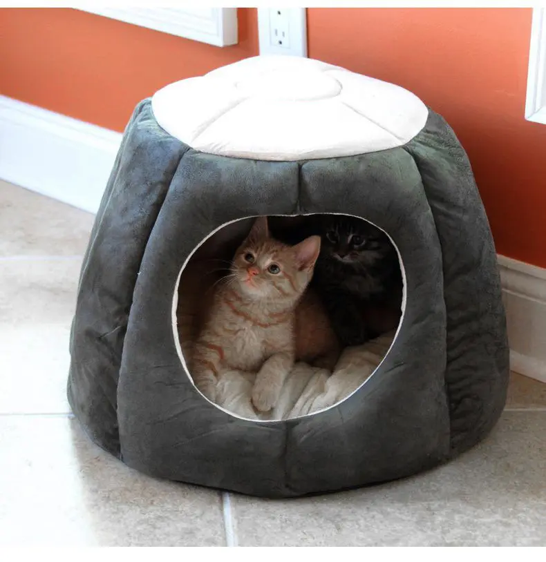 Cama impermeável dobrável do gato Low Moq Pet Bed Grosso Tecido Oxford PP Algodão Pet Acessórios Cat House Pet Bed Gato