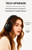 Auriculares Inalámbricos Over-Ear 2026 con Batería de 400mAh, Resistentes al Agua IPX4, Auriculares Deportivos Over-Ear con Sonido Hi-Fi para DJ