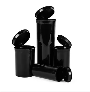 Recipiente pop top personalizado pré-rolo de plástico tubo preto opaco frascos pop top 13 drams 19dram 60dram frascos para frascos