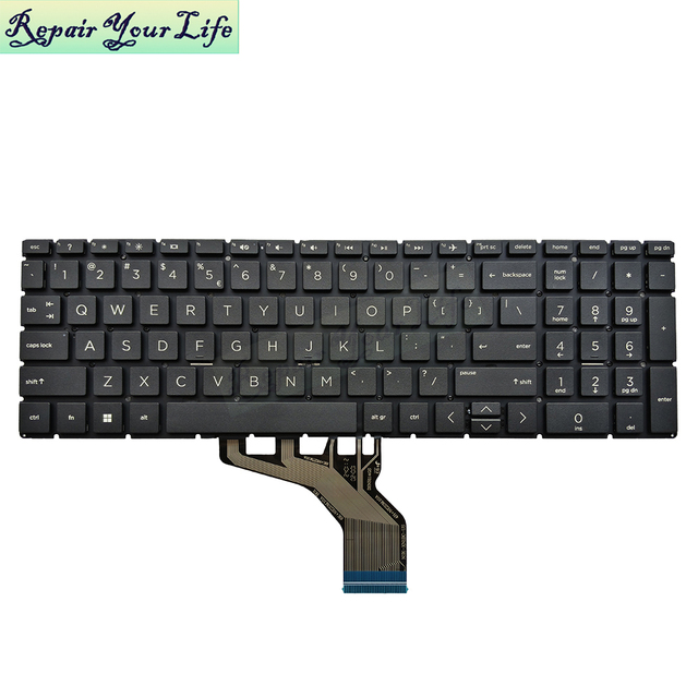 US No Backlit Laptop Keyboard for HP Pavilion 15-DA DB 250 255 G7 15M-CN 15-CX 15-CN 15-CS 17-BY 15-DX 15-DK 15-DR 15-CW 255 G8