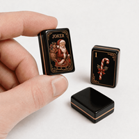 Mahjong noir sur le thème de Noël, qualité professionnelle de luxe, acrylique à trois couches, taille personnalisée, imperméable, portable, jeu de casino