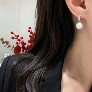 Pendientes de Perlas Blancas Nanyang de Agua Salada, Platino PT950 con Incrustaciones de Diamantes, Joyería Premium de Alta Gama, Regalos para Mujer, Venta al Por Mayor - Product Image 6