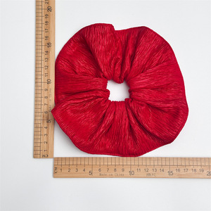 Christmas Fabric Plaid Scrunchies with Nail Beads & Hair Loops-Eco-Friendly Retro Party Supplies for Women - Product Image 3