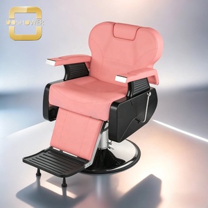 Fauteuil de Barbier Commercial Anti-Rayures avec Repose-Pieds et Support Complet pour Salon de Coiffure et Institut de Beauté - Product Image 3