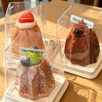Boîte à cornets de crème glacée avec couvercle et base personnalisés, boîte d'emballage de dessert en plastique transparente de luxe en deux parties