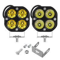 Đèn Pha Led Xe Máy 40W Bóng Đèn Led Làm Việc Hai Màu Siêu Sáng Hổ Phách Trắng Sương Mù Đèn Lái Xe 3Inch Đèn Làm Việc Cho Xe Tải Jeep