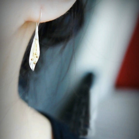 LT-EZ93 S925 Sterling Silver Tassel Flower Earrings Trendy Thai Craftsmanship Style Christian Religious Wholesale Silver Jewelry