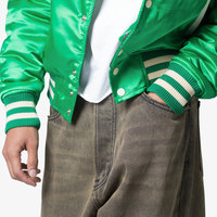 Veste bomber unisexe à fermeture éclair de haute qualité surdimensionnée coupe-vent unie écologique col montant style formel automne OEM