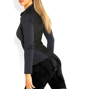 <span class=keywords><strong>Palestra</strong></span> Abbigliamento Sportivo <span class=keywords><strong>T</strong></span> <span class=keywords><strong>Shirt</strong></span> Da Corsa Sport Tech Lungo Del Manicotto Abbigliamento Fitness Pannello Posteriore Della Maglia Mezza Zip <span class=keywords><strong>Palestra</strong></span> Top - Product Image 2