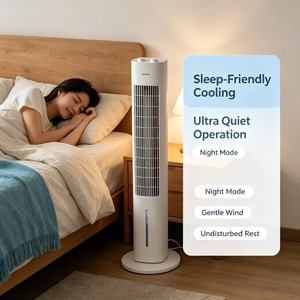 Ventilateur tour rafraîchisseur d'air 60W, moteur sans balais, 3 vitesses/3 flux d'air, commande tactile, minuterie 15H, oscillation large, réservoir amovible 4,5L, classe - Product Image 4