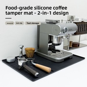 Silicone Coffee Machine <b>Mat</b> <b>Bar</b> Counter Pad Modern Minimalist Non-Slip Countertop Protector Heat-Resistant Draining Coaster <b>Mat</b> - Product Image 2
