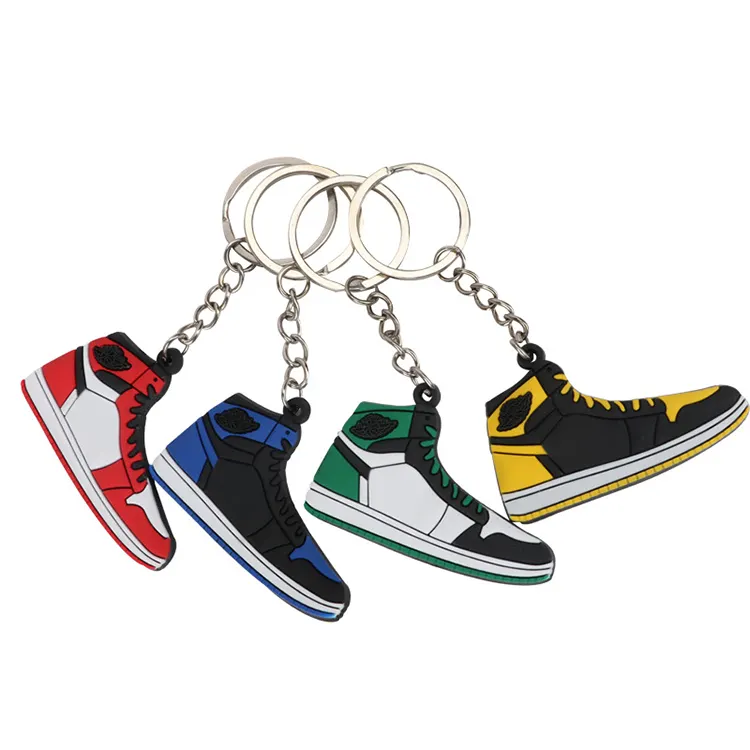3D Soft Silicone Shoe Keychain Sports Shoes Mini Plastic Shoes Rubber Keyring Accessories Men 3D Sneaker Keychain Gift