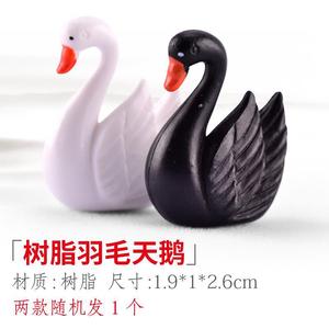 Black Swan Resin Figurine Miniature <b>Decor</b> For Micro Landscape Garden Ornament - Product Image 3