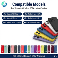 Coque de téléphone en silicone liquide pour Xiaomi 17 Ultra pour Redmi Note 15 Pro Doublure en microfibre Antichoc Coques de téléphone portable