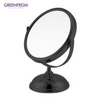 Miroir sur pied avec cadre en métal, miroir de table personnalisé, miroir de vanité décoratif double face, rotation à 360°