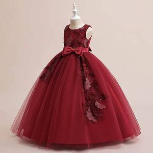 Robe de princesse élégante scintillante à sequins pour filles, longue, pour performance au piano, tenue de fête d'anniversaire pour enfants, costume de spectacle sur scène - Product Image 4