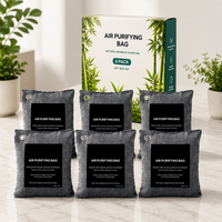 Sachets purificateurs d'air solides aux charbons de bambou naturels, écologiques, pour usage domestique, parfum agrumes favorisant le sommeil, lot de 6