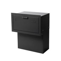 Boîte de livraison de colis en acier galvanisé, clôture, à encastrer, imperméable, boîte à lettres noire, boîte à lettres personnalisée