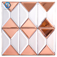 Large Background Art Decorative Beveled Glass Mirror Mosaic Tile Small Wall Frameless Diamond Adhesivs Sticker Mirror