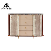 DESIGN ORIGINAL Mobilier italien de luxe pour le salon ou la cuisine Meuble de salle à manger à 4 tiroirs Console en bois d'acajou au design antique