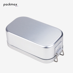 Boîte à bento en aluminium avec poignée pliable pour le camping – Boîte à lunch portable en alliage d'aluminium pour l'extérieur, récipient rectangulaire pour riz, utilisable pour la cuisson - Product Image 4