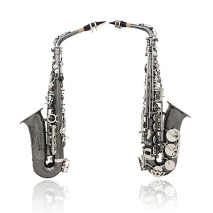 <span class=keywords><strong>COLLECTION</strong></span> LEVEL <span class=keywords><strong>Saxophone</strong></span> Alto E corps en laiton plat Clés en coquille d'ormeau sculpté Instrument à vent <span class=keywords><strong>saxophone</strong></span> nickelé noir - Product Image 3